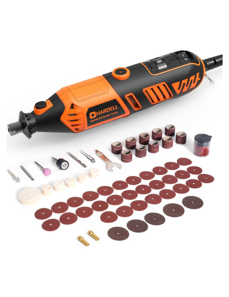 Herramienta Rotativa HARDELL 180W con 61 Accesorios y 6 Velocidades