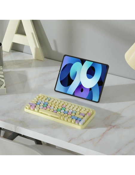 Teclado Bluetooth Retro KKT SK-621BT Colorido 84 Teclas