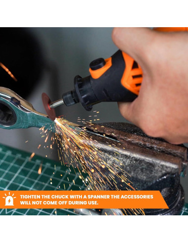 Herramienta Rotativa HARDELL 180W con 61 Accesorios y 6 Velocidades