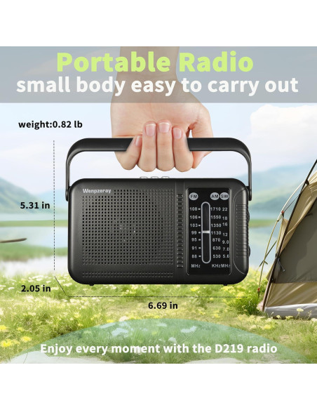 Radio Retro AM FM Bluetooth Wenpzeray D219 Compacta 3 Bandas