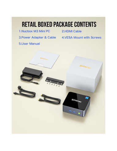 Mini PC GMKtec M3 Intel i5-12450H 32GB RAM 1TB SSD 4K