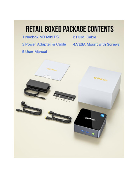 Mini PC GMKtec M3 Intel i5-12450H 32GB RAM 1TB SSD 4K