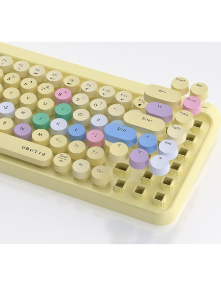 Teclado Bluetooth Retro KKT SK-621BT Colorido 84 Teclas