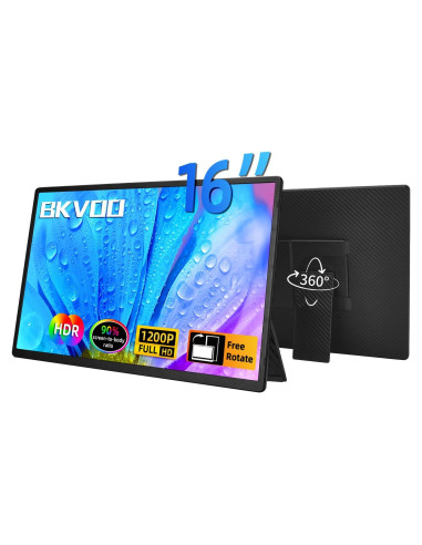 Extensor de Pantalla Portátil BKVOO 16" FHD 1200P USB-C HDMI