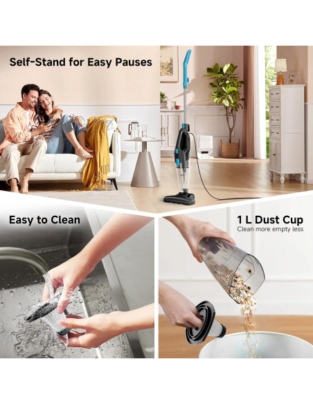 Aspiradora de varilla con cable Fenhua T18 450W 5 en 1 Azul