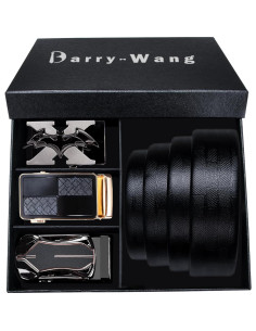 Cinturón de Cuero Barry.Wang con 3 Hebillas Automáticas 3.5 cm 2