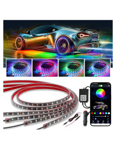 Kit de Luces LED Underglow Kairiyard RGB 4 Piezas Impermeable