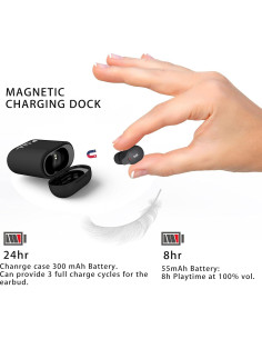 Auriculares Bluetooth Inalámbricos P&LLL BTLT-300 8 Horas Negro 2