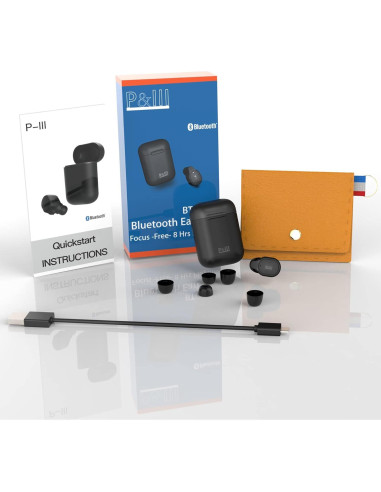 Auriculares Bluetooth Inalámbricos P&LLL BTLT-300 8 Horas Negro