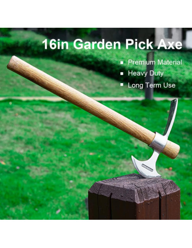 Pico de Jardín 2 en 1 AKBFOX Azada y Hacha Acero Inoxidable