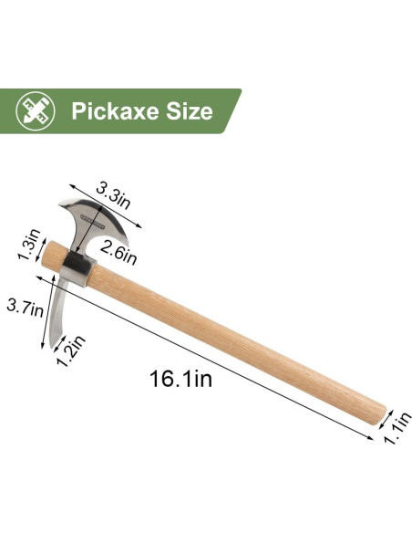 Pico de Jardín 2 en 1 AKBFOX Azada y Hacha Acero Inoxidable