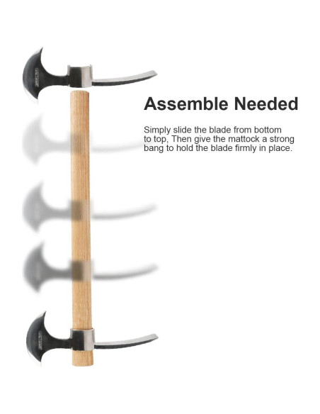 Pico de Jardín 2 en 1 AKBFOX Azada y Hacha Acero Inoxidable