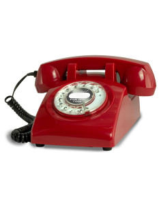Teléfono Rotatorio Vintage Opis T60cab Rojo Clásico 1.1kg