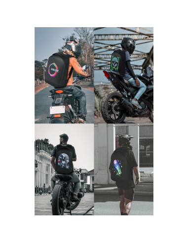 Mochila LED Impermeable MK-T3-UHD 23L para Laptop 16"