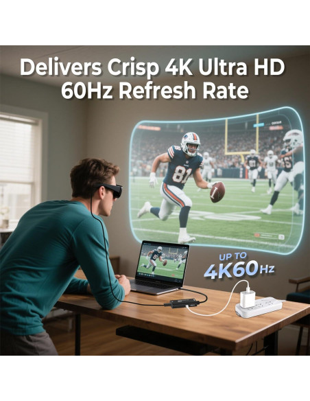 Adaptador HDMI a USB-C Guermok 4K 60Hz para Gafas AR Adaptador HDMI a USB-C Guermok 4K 60Hz para Gafas AR