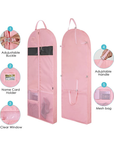 Bolsa de Ropa para Viaje EASYSO 152 cm Rosa con Ventanas