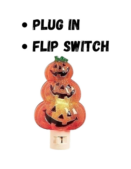 Luz Nocturna Jack-O-Lantern Roman 15.24 cm Enchufe Giratorio