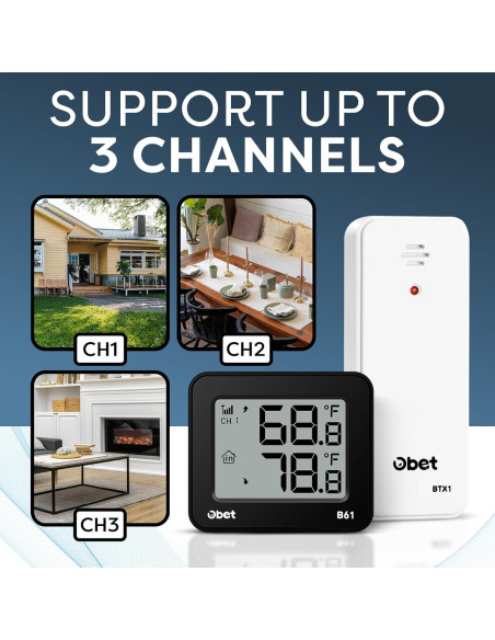 Termómetro Digital Inalámbrico OBET B61 - Interior y Exterior