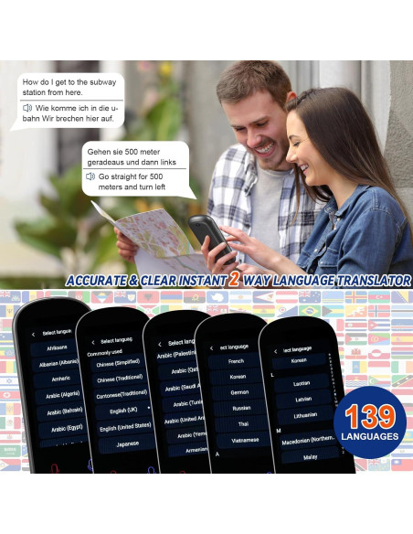 Traductor de Idiomas Portátil ITEFDTUTNE 139 Idiomas 3.1" HD