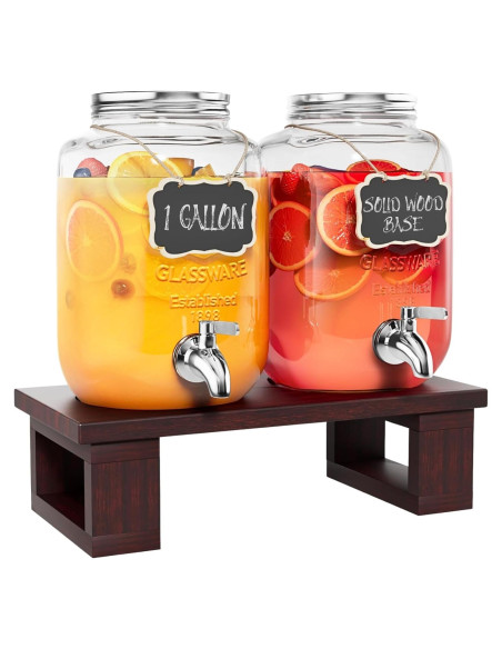 Dispensador de Bebidas de Vidrio 1 Galón Ofiray-home 2-Pack Dispensador de Bebidas de Vidrio 1 Galón Ofiray-home 2-Pack