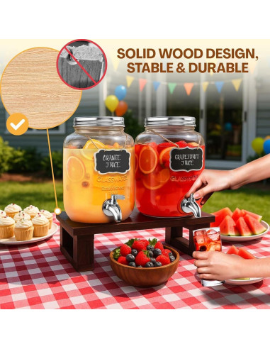 Dispensador de Bebidas de Vidrio 1 Galón Ofiray-home 2-Pack