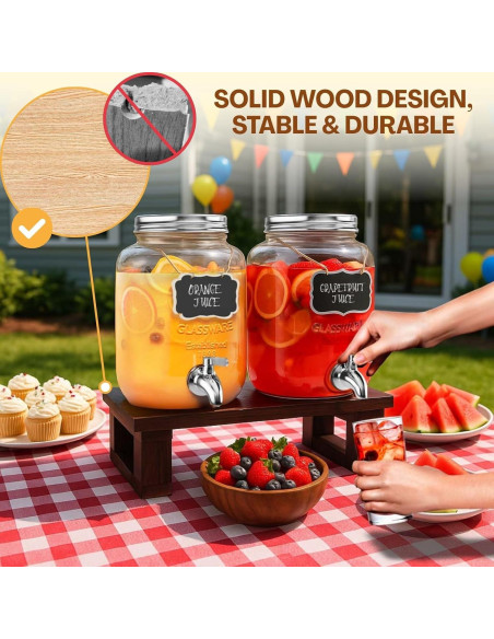 Dispensador de Bebidas de Vidrio 1 Galón Ofiray-home 2-Pack Dispensador de Bebidas de Vidrio 1 Galón Ofiray-home 2-Pack