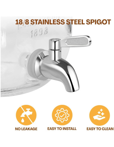 Dispensador de Bebidas de Vidrio 1 Galón Ofiray-home 2-Pack