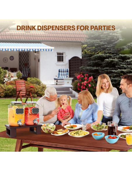 Dispensador de Bebidas de Vidrio 1 Galón Ofiray-home 2-Pack Dispensador de Bebidas de Vidrio 1 Galón Ofiray-home 2-Pack