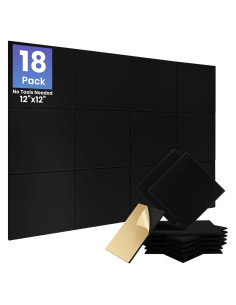Paquete de 18 Paneles Acústicos Autoadhesivos Focusound 30.48x30.48cm