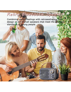 Altavoz Bluetooth Retro Anliato JS-5037 Rosa 5W Portátil 2