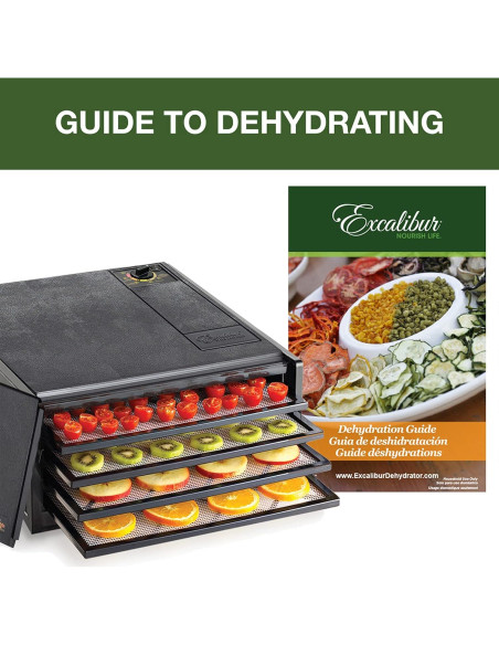 Deshidratadora de Alimentos Excalibur 4 Bandejas 250W Negro