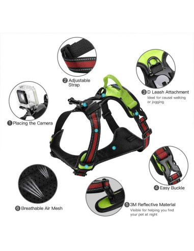Arnés para Perros SmilePowo Ajustable con Montaje GoPro