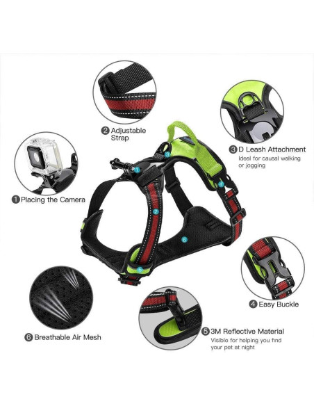 Arnés para Perros SmilePowo Ajustable con Montaje GoPro