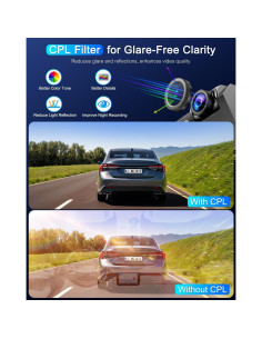 Cámara de tablero 4K POYBPCY con WiFi y CPL, 170 2
