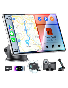 Pantalla Portátil CarPlay COOCOM 9" Táctil 4K GPS Bluetooth
