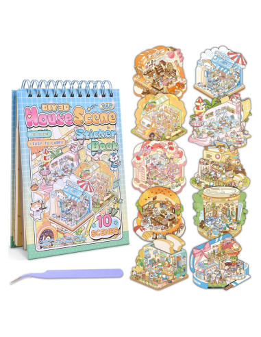 10 Sets Stickers 3D DIY emmoLife - Escenas de Caricaturas