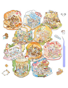 10 Sets Stickers 3D DIY emmoLife - Escenas de Caricaturas 2