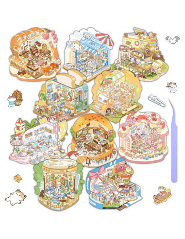 10 Sets Stickers 3D DIY emmoLife - Escenas de Caricaturas