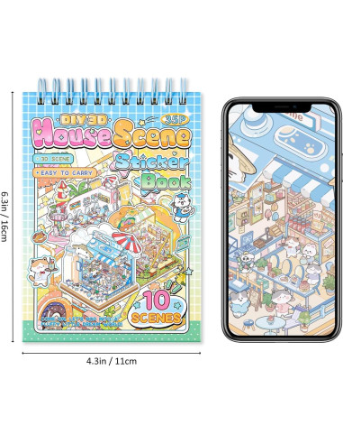 10 Sets Stickers 3D DIY emmoLife - Escenas de Caricaturas