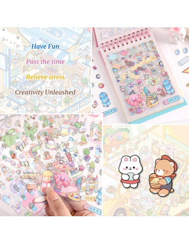 10 Sets Stickers 3D DIY emmoLife - Escenas de Caricaturas