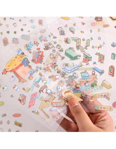 10 Sets Stickers 3D DIY emmoLife - Escenas de Caricaturas