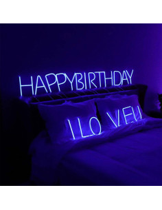 Luz Nocturna LED de Neón Azul ENUOLI - Letras A-Z Personalizables 2