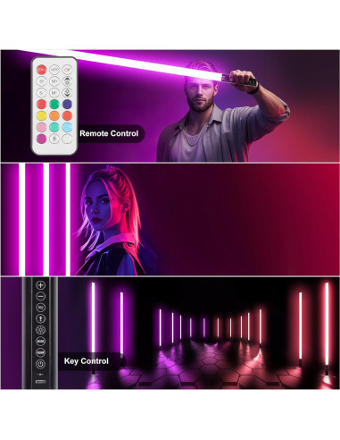 6 Pack Luces de Tubo RGB Inalámbricas TAOXIRGB 4ft 4800mAh