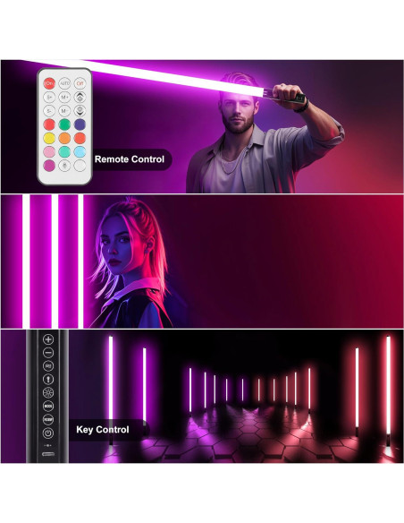 6 Pack Luces de Tubo RGB Inalámbricas TAOXIRGB 4ft 4800mAh