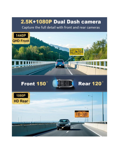 Cámara de tablero dual 2.5K SEW PEUNRY con visión nocturna