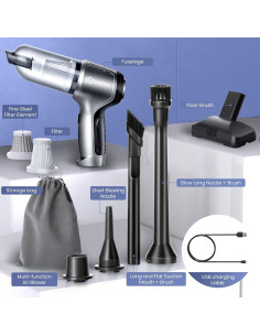 Aspiradora de Mano Saker 3 en 1 Inalámbrica 12000PA Portátil 2