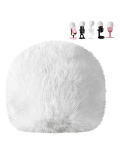 Filtro Pop para Micrófono Blue Yeti - Paraviento de Pelo Blanco