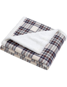 Manta Reversible Eddie Bauer 50x60 cm Sherpa y Fleece Caqui 2