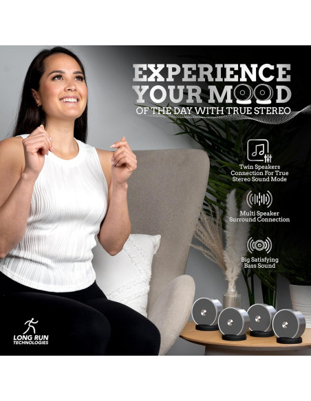 Altavoces Bluetooth Duales Long Run - 10 Horas de Batería