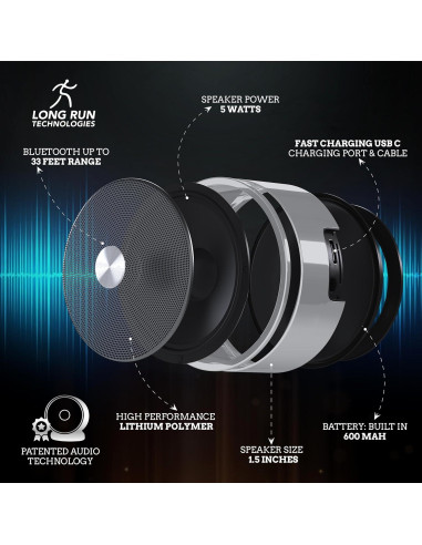 Altavoces Bluetooth Duales Long Run - 10 Horas de Batería